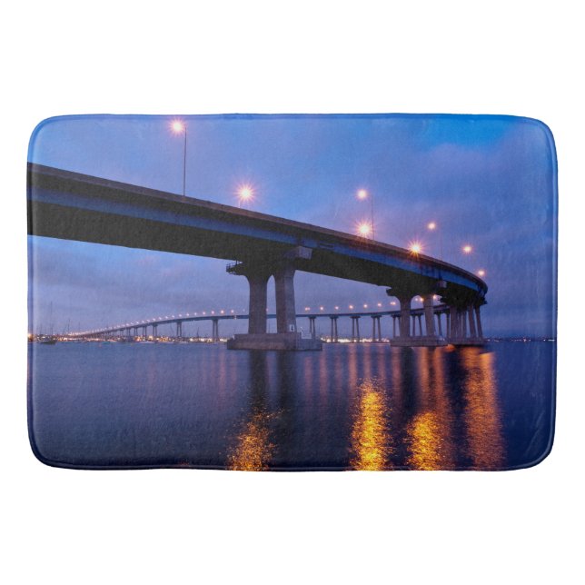 Coronado Bridge at Dusk Bath Mat (Front)