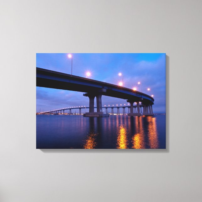 Coronado Bridge at Dusk Canvas Print (Front)