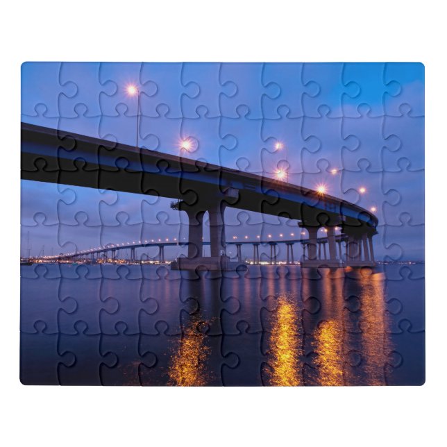 Coronado Bridge at Dusk Jigsaw Puzzle (Puzzle Horizontal)