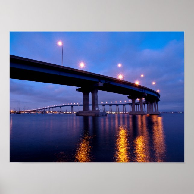 Coronado Bridge at Dusk Poster (Front)