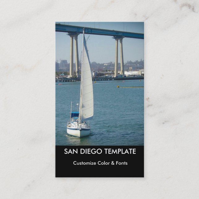 Coronado Bridge Sailing San Diego Business Card (Front)