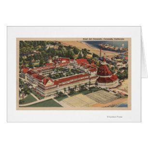 Coronado, CA - Bird's Eye of Hotel del Coronado Cards