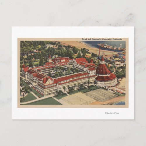 Coronado CA _ Birds Eye of Hotel del Coronado Postcard