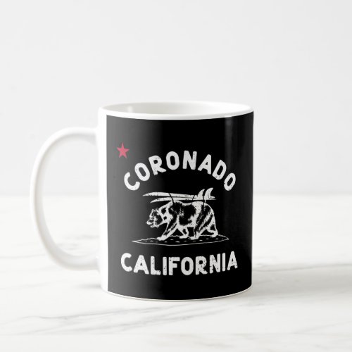 Coronado California Beach Flag Bear Surf Ca Vintag Coffee Mug