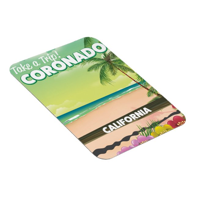 Coronado California beach travel poster Magnet (Right Side)