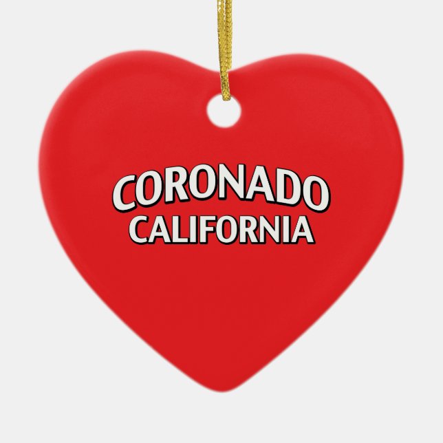 Coronado California Ceramic Ornament (Front)