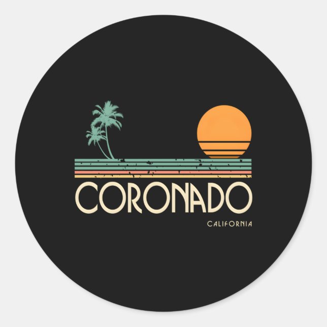 Coronado California Classic Round Sticker (Front)