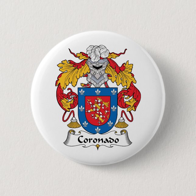 Coronado Family Crest Pinback Button (Front)