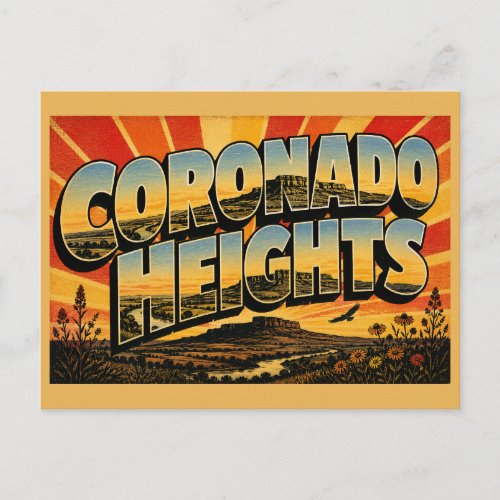Coronado Heights Kansas Sandstone Butte Prairie Postcard
