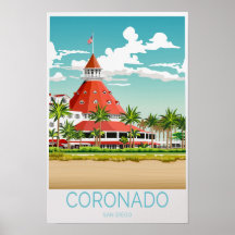 Coronado San Diego Travel Poster California Travel