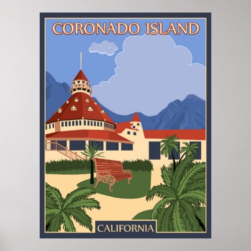 Coronado tropic island California Poster