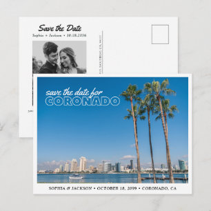 Coronado Wedding Save the Date Retro Postcard