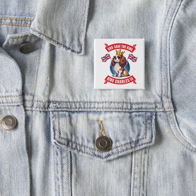 Coronation Cavalier King Charles Button (In Situ)