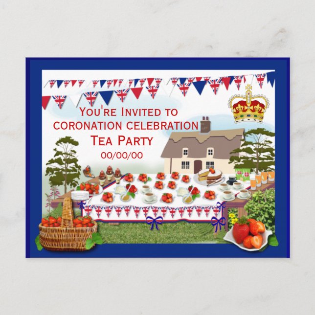  Coronation Celebration Party Invitation   Postcard (Front)