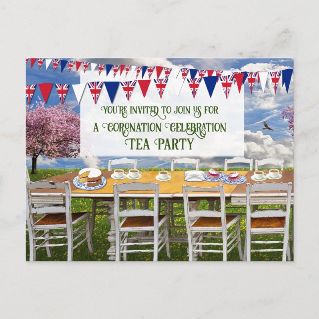 Coronation Celebration Party Invitation Postcard (Front)