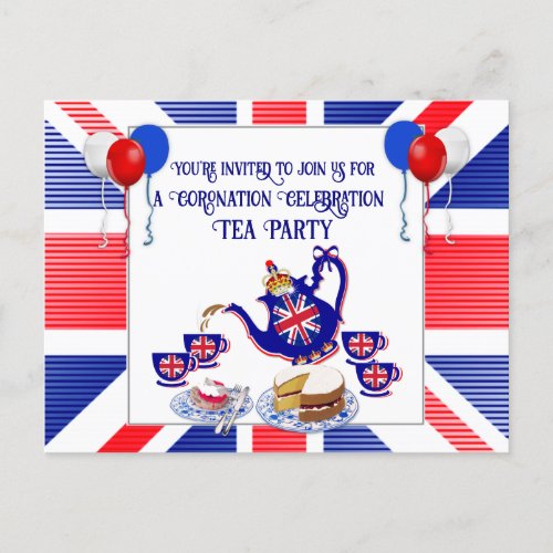  Coronation Celebration Tea Party Invitation Postc Postcard