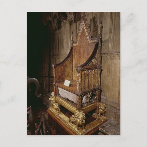 Coronation chair made for Edward I by Walter Postcard