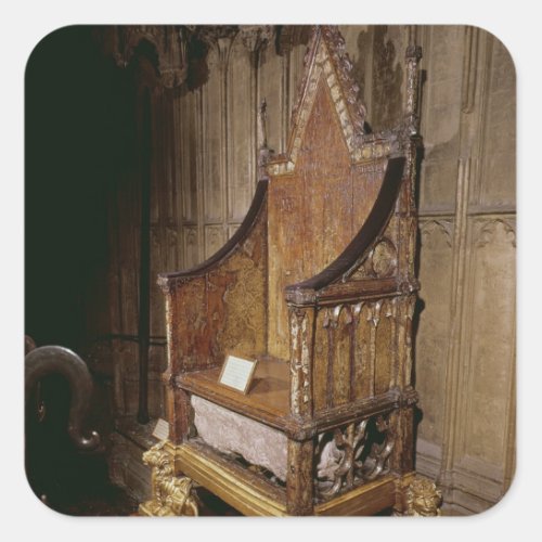 Coronation chair made for Edward I by Walter Square Sticker
