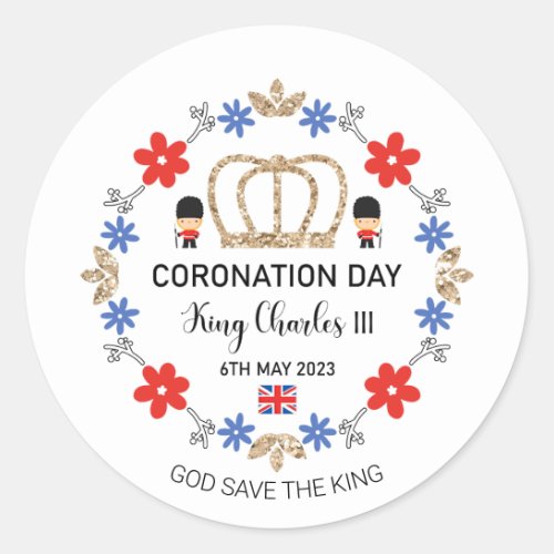 Coronation day 2023 King Charles III Classic Round Classic Round Sticker