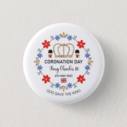 Coronation day 2023 King Charles III Personalized Button