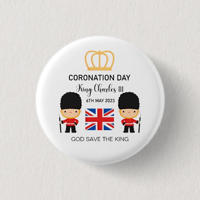 Coronation day 2023 King Charles III Personalized  Button (Front)