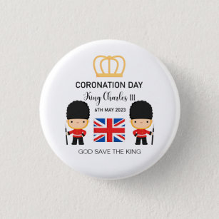 Coronation day 2023 King Charles III Personalized  Button