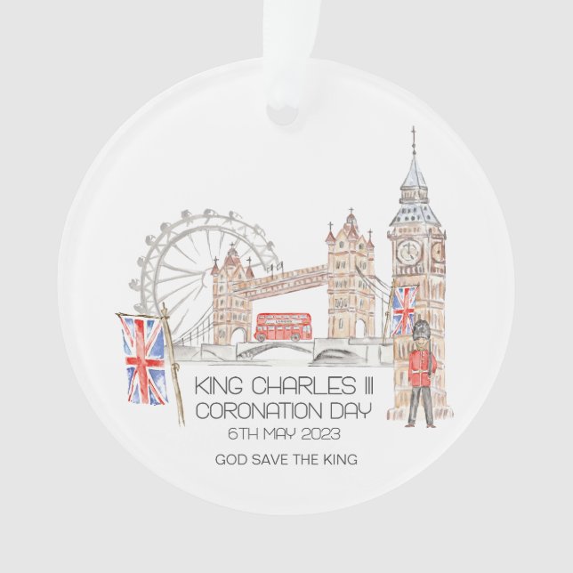 Coronation day 2023 King Charles III Personalized  Ornament (Front)