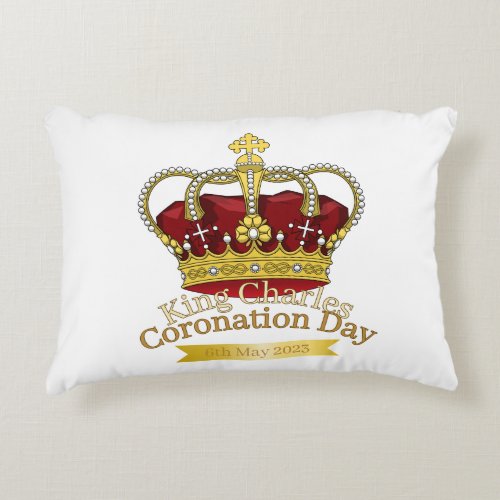 Coronation Day Crown Accent Pillow