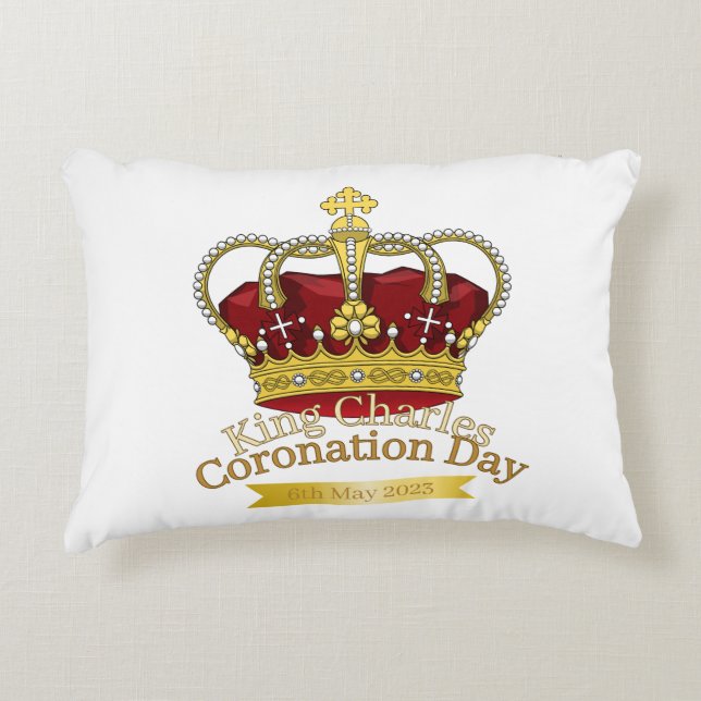 Coronation Day Crown Accent Pillow (Front)