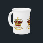 Coronation Day Crown Beverage Pitcher<br><div class="desc">Tudor-style Crown design to commemorate the Coronation of King Charles III.</div>