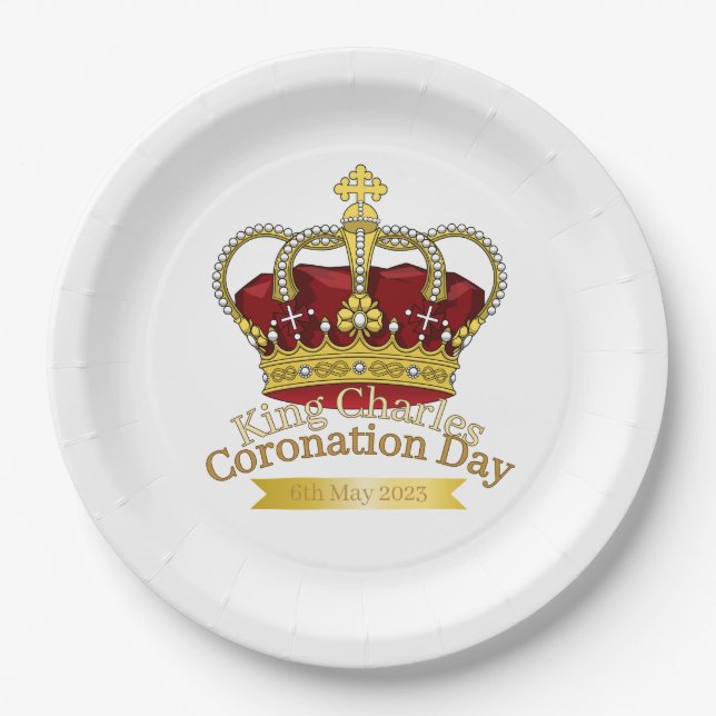 Coronation Day Crown Paper Plates (Front)