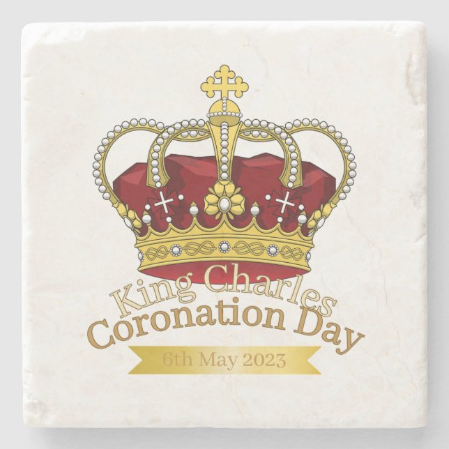 Coronation Day Crown Stone Coaster (Front)