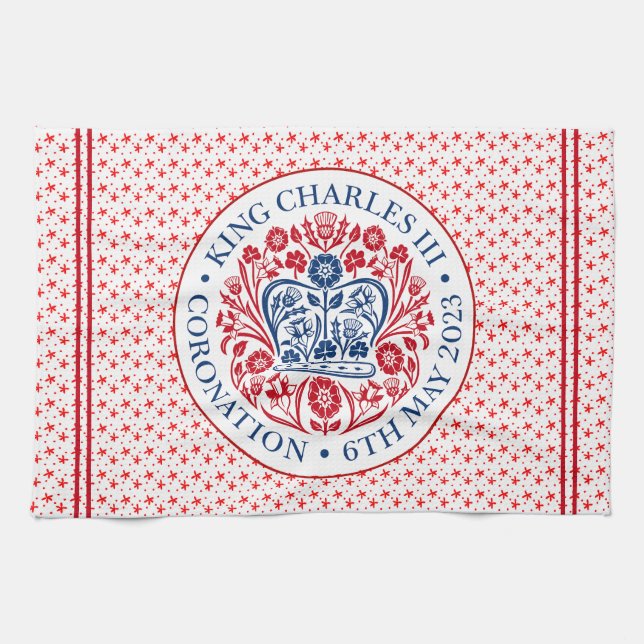 Coronation Emblem of King Charles III Kitchen Towel (Horizontal)