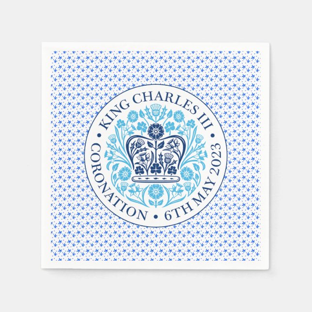 Coronation Emblem of King Charles III Napkins (Front)