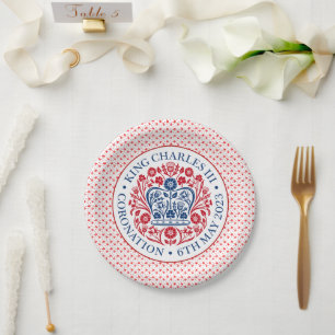 Coronation Emblem of King Charles III Paper Plates