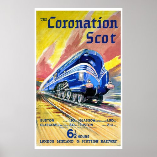 Coronation England Vintage Travel Poster Restored