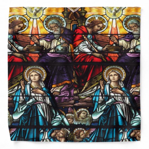 Coronation of Blessed Virgin Mary Stained Glass Bandana