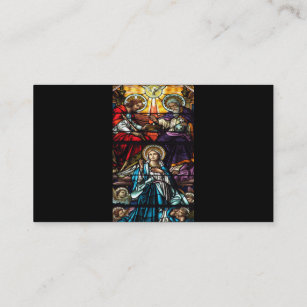 Coronation of Blessed Virgin Mary Stained Glass Business Card