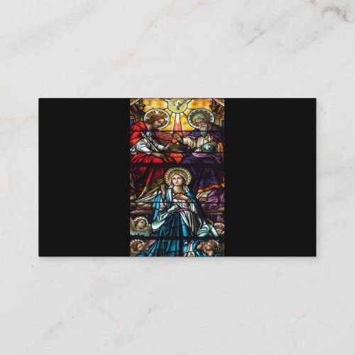 Coronation of Blessed Virgin Mary Stained Glass Business Card