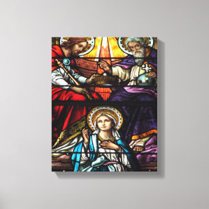 Coronation of Blessed Virgin Mary Stained Glass Canvas Print