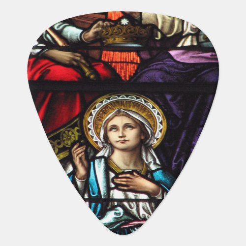 Coronation of Blessed Virgin Mary Stained Glass Guitar Pick