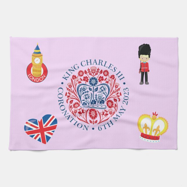 Coronation of King Charles III Celebration  Kitchen Towel (Horizontal)