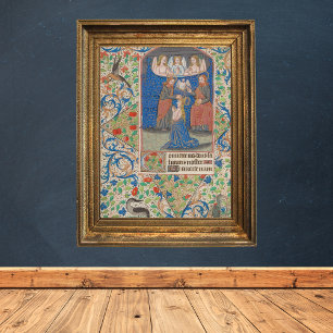 Coronation of Mary Medieval Illuminated Manuscript Poster