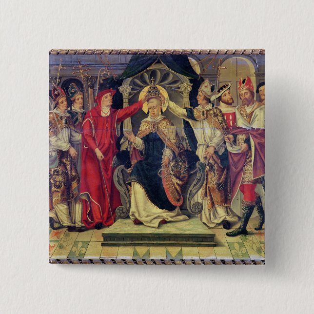 Coronation of Pope Celestine V  in August 1294 Button (Front)
