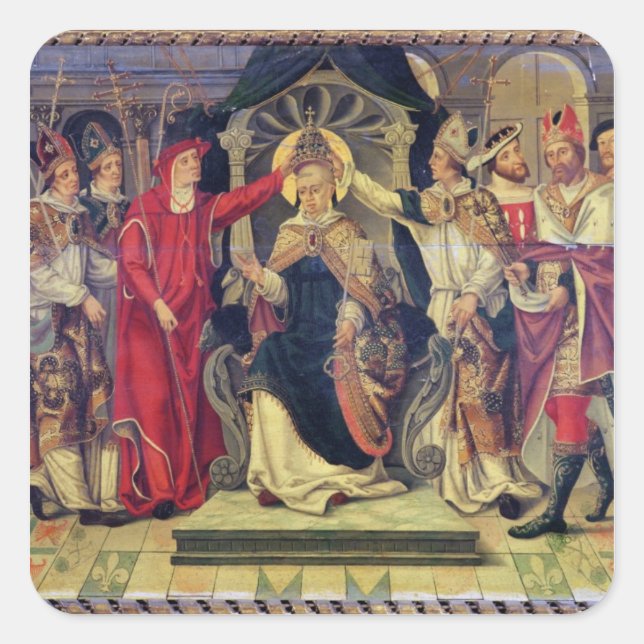 Coronation of Pope Celestine V  in August 1294 Square Sticker (Front)