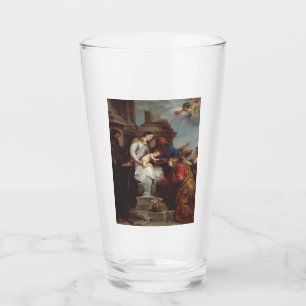 Coronation of Saint Rosalia by Anthony van Dyck Glass