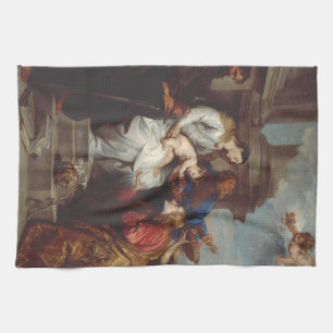 Coronation of Saint Rosalia by Anthony van Dyck Kitchen Towel
