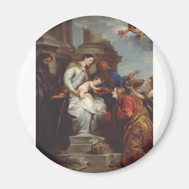 Coronation of Saint Rosalia by Anthony van Dyck Magnet (Front)