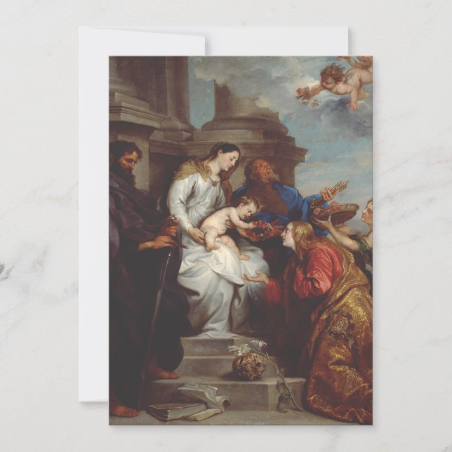 Coronation of Saint Rosalia by Anthony van Dyck Thank You Card (Front)