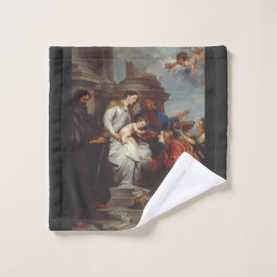 Coronation of Saint Rosalia by Anthony van Dyck Wash Cloth